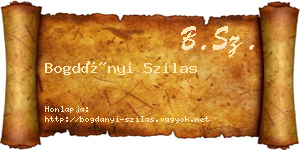 Bogdányi Szilas névjegykártya